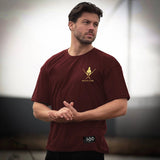 300 T-Shirt - Burgundy (Gold Edition - Oversized) - EU 🇪🇺 | Spartathletics