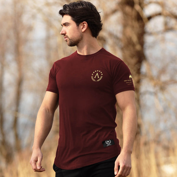 Glory T-Shirt - Burgundy x Gold (Leonidas)