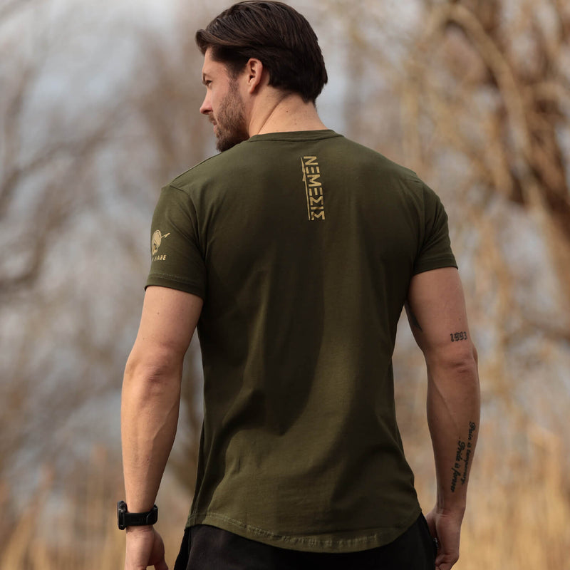 Camiseta Nemesis - Verde bosque x Oro (Ares) 